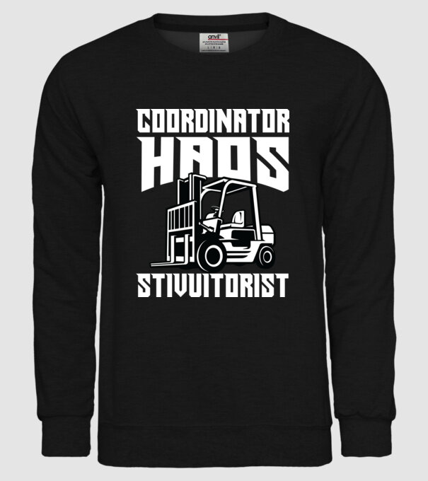 coordonator stivuitorist haos model negru pe tricou