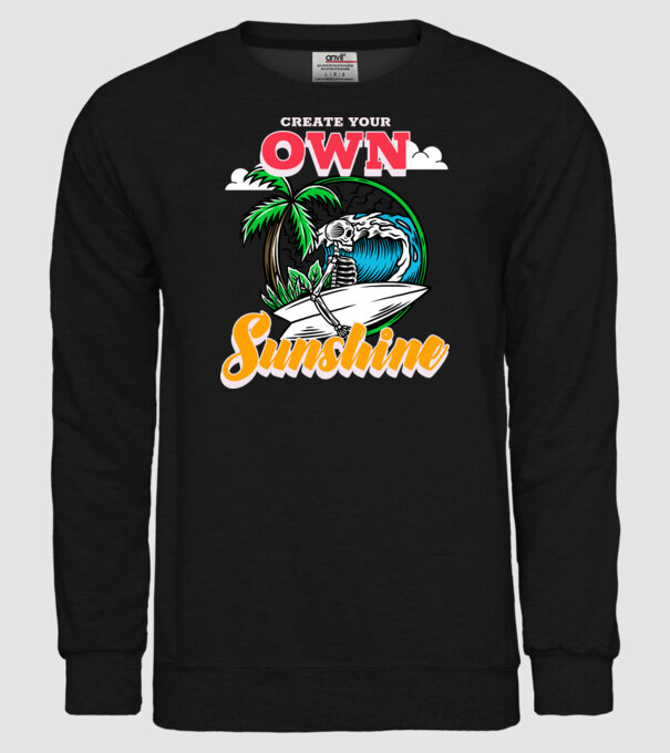 Create your own sunshine surfer skeleton model negru pe tricou
