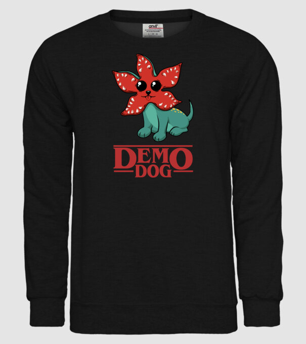 cute demodog model negru pe tricou
