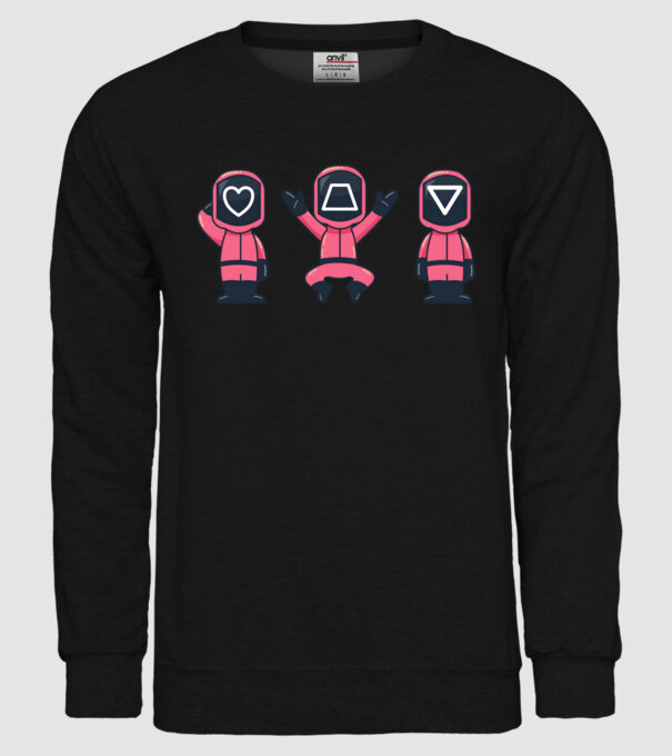 cute squid game toys model negru pe tricou