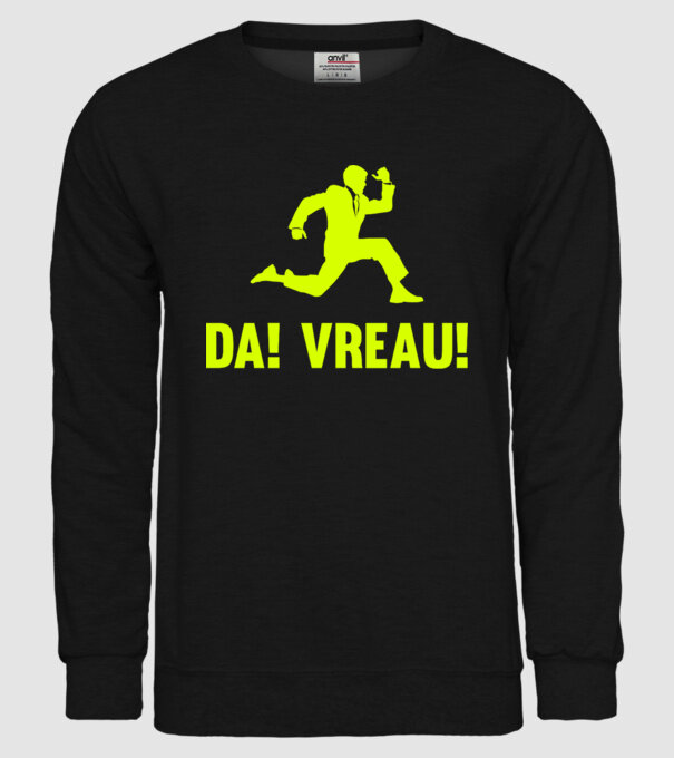 da! vreau! model negru pe tricou