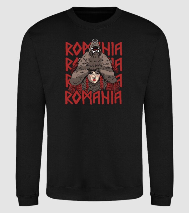 Dansul Ursului romania model negru pe tricou