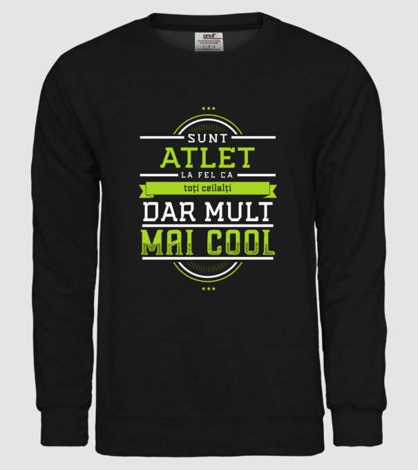 Sunt atlet, la fel ca toți ceilalți, dar mult mai cool model negru pe tricou