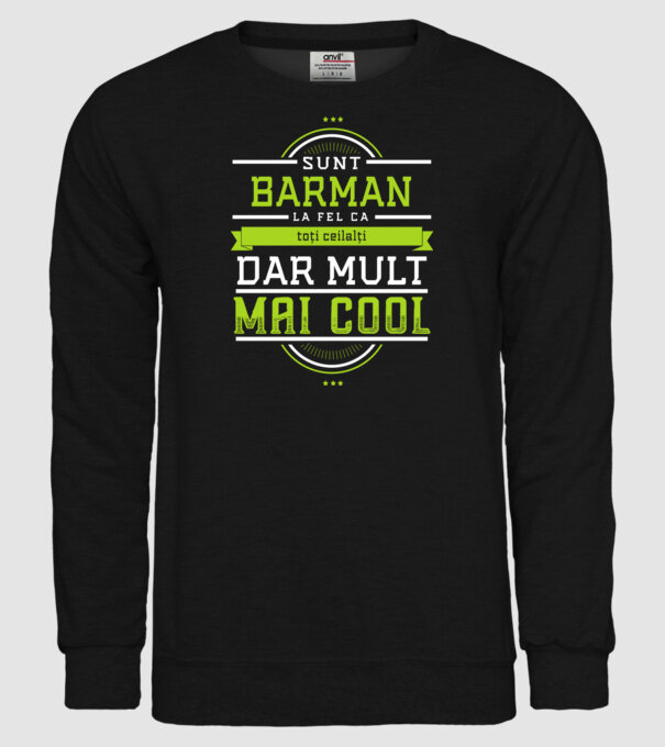 sunt barman, la fel ca toți ceilalți, dar mult mai cool model negru pe tricou