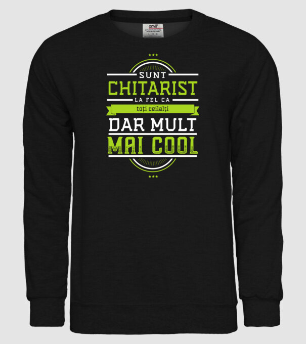 sunt chitarist, la fel ca toți ceilalți, dar mult mai cool model negru pe tricou