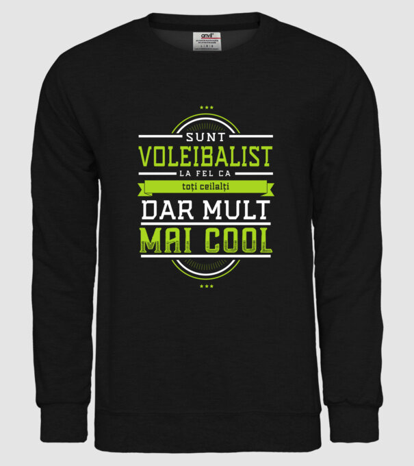 Sunt un voleibalist, la fel ca toți ceilalți, dar mult mai cool model negru pe tricou