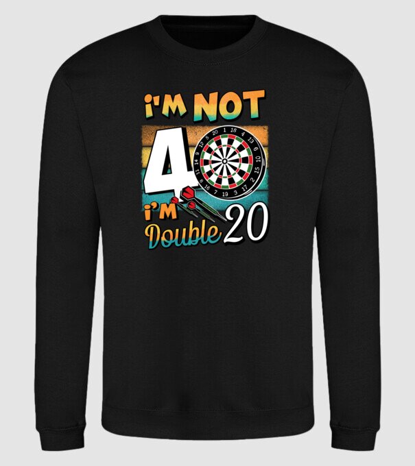 Darts Birthday 40 years old model negru pe tricou