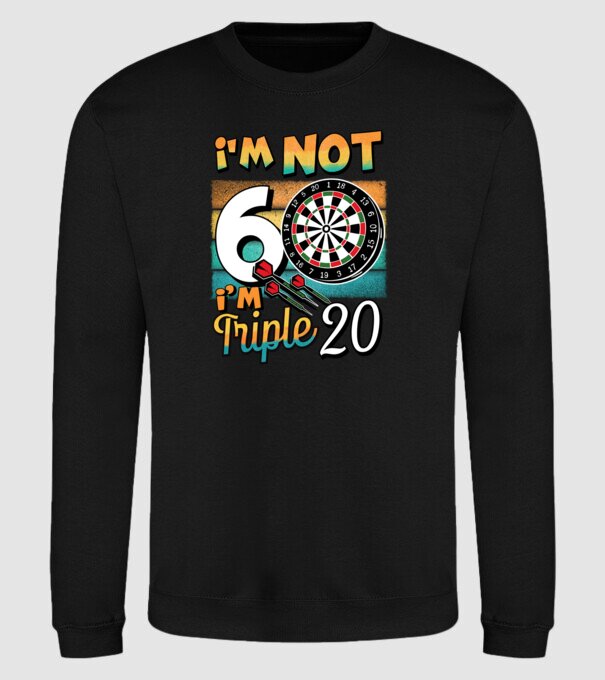Darts Birthday 60 years old model negru pe tricou