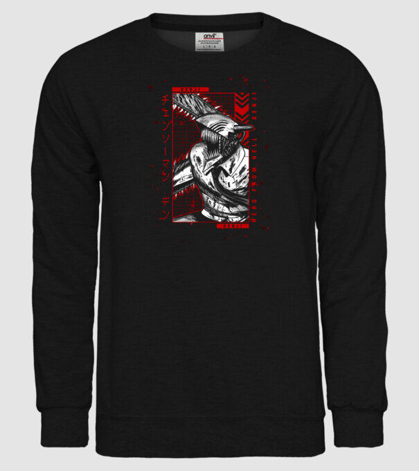 Denji Chainsaw man model negru pe tricou