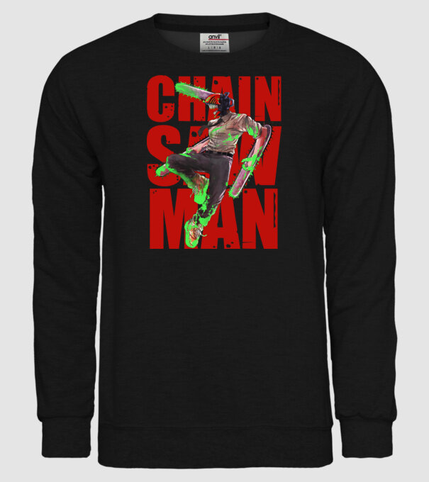 Denji chainsaw man concept model negru pe tricou
