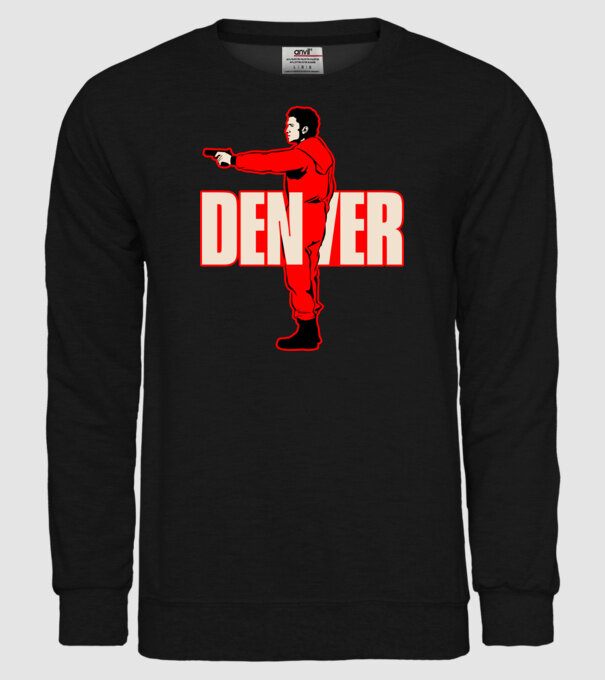 denver la casa de papel model negru pe tricou