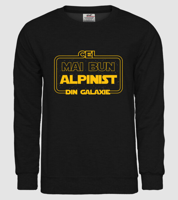 cel mai bun alpinist din galaxie model negru pe tricou