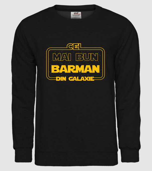 Cel mai bun barman din galaxie model negru pe tricou