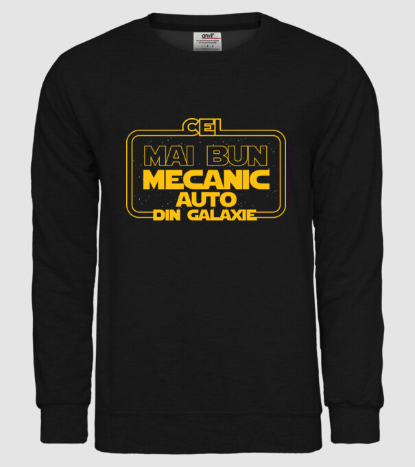 Cel mai bun mecanic auto din galaxie model negru pe tricou