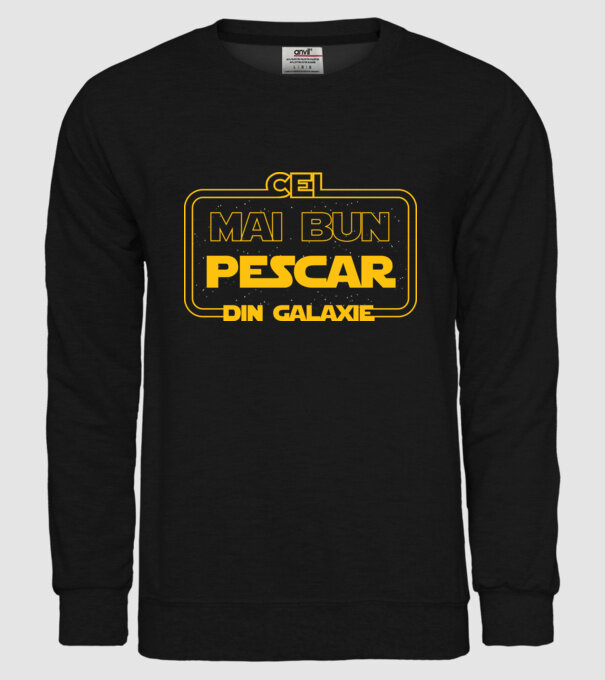 Cel mai bun pescar din galaxie model negru pe tricou