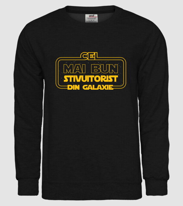 Cel mai bun stivuitorist din galaxie model negru pe tricou