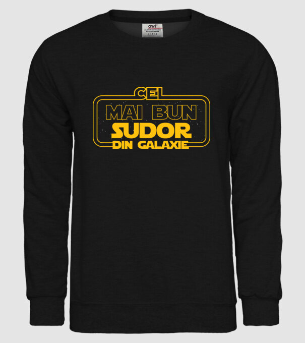 Cel mai bun sudor din galaxie model negru pe tricou