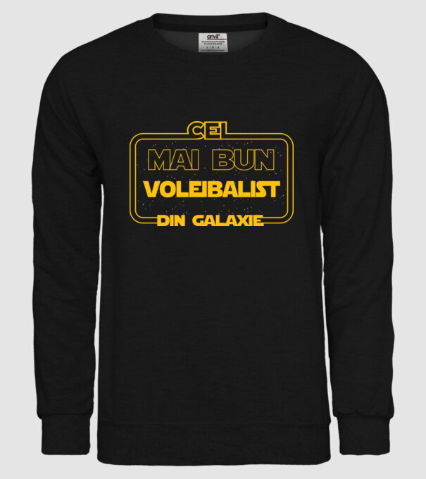 Cel mai bun voleibalist din galaxie model negru pe tricou