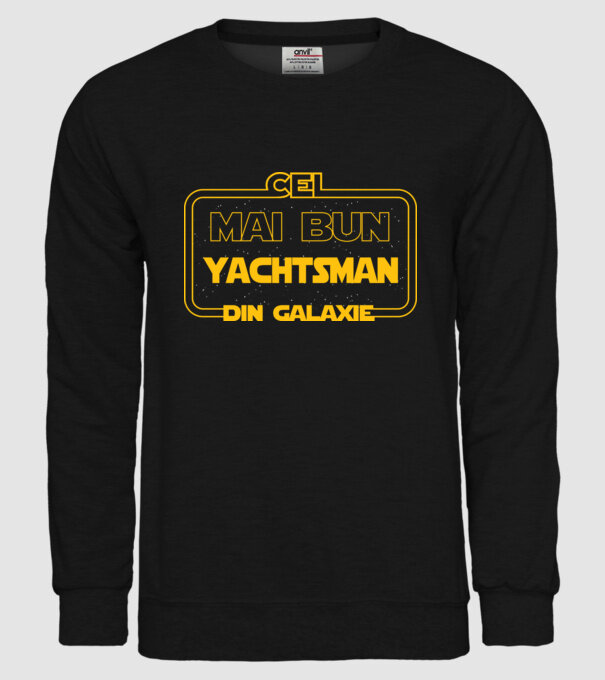 Cel mai bun yachtsman din galaxie model negru pe tricou
