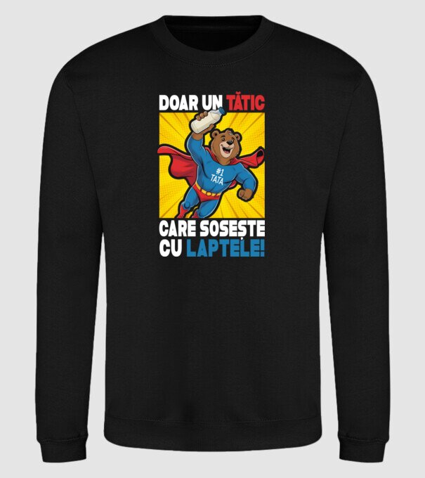 Doar un Tătic Care sosește cu laptele model negru pe tricou