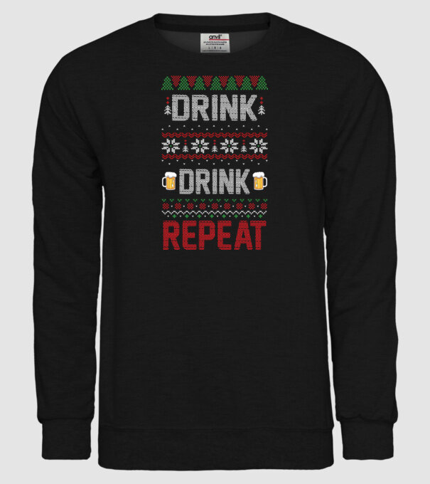 Drink drink repeat model negru pe tricou