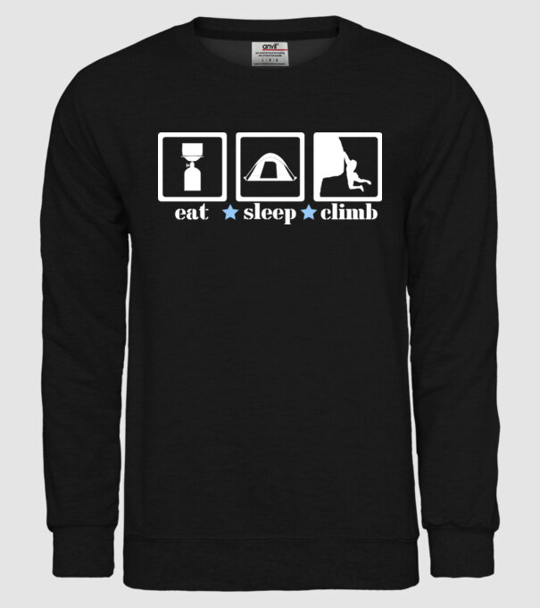eatsleepclimb2 model negru pe tricou