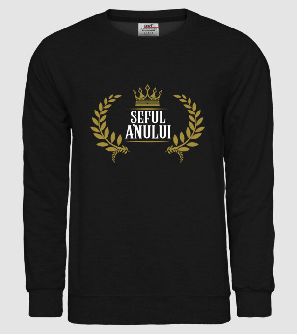 Șeful anului model negru pe tricou