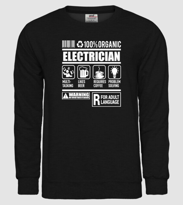 ELECTRICIAN model negru pe tricou