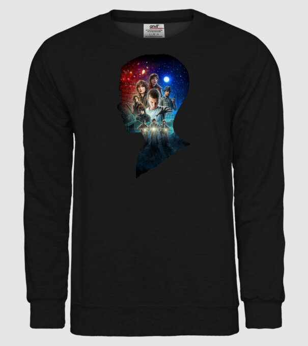 eleven poster head2 model negru pe tricou