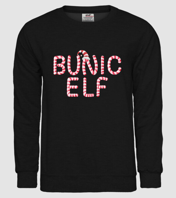 bunic elf model negru pe tricou