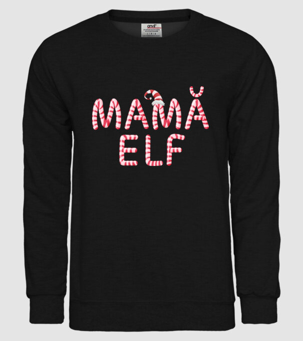 mamă elf model negru pe tricou
