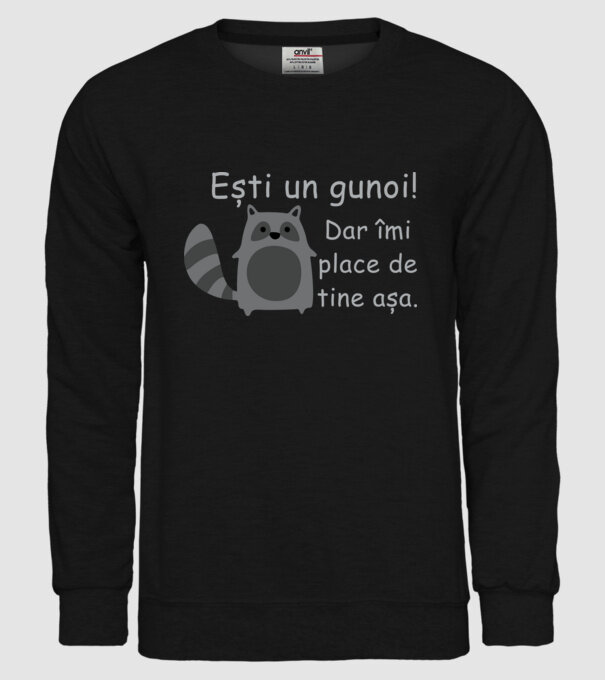 ești un gunoi! dar îmi place de tine așa model negru pe tricou