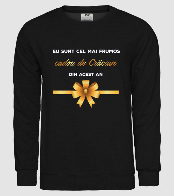 Eu sunt cel mai frumos cadou de Crăciun din acest an model negru pe tricou