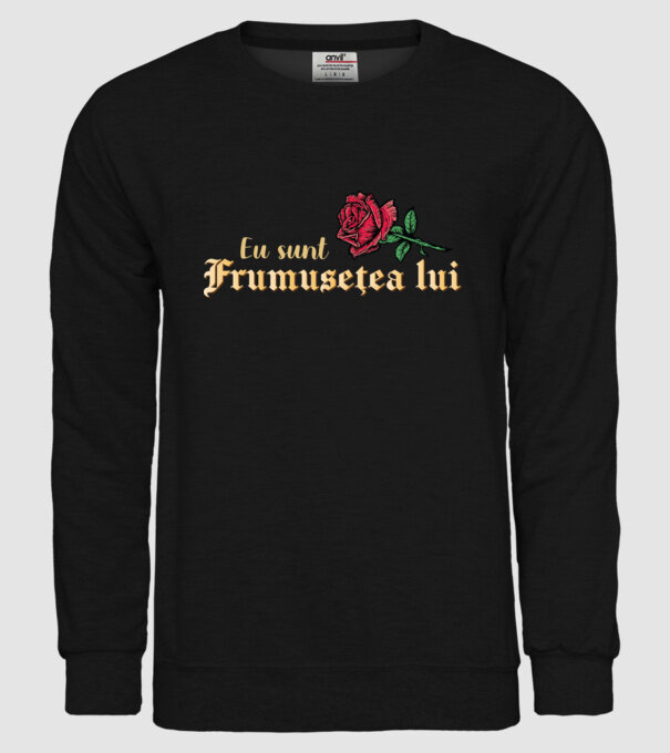 eu sunt frumusețea lui model negru pe tricou