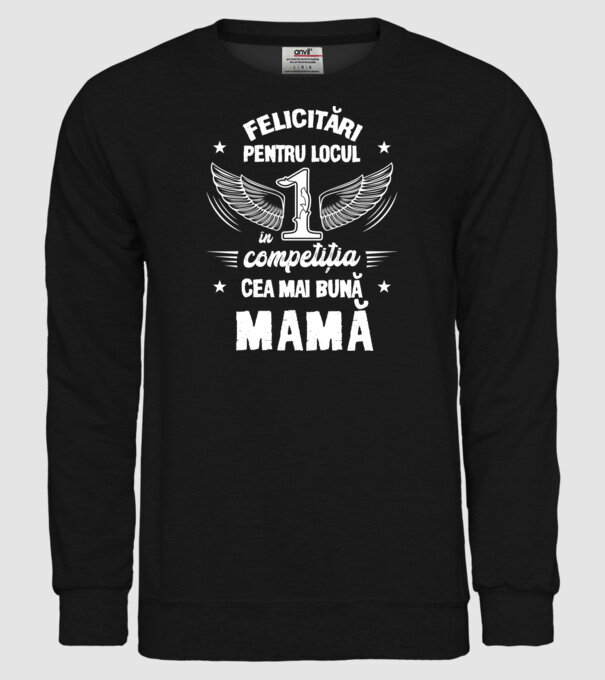 Felicitări pentru locul 1 în competiția Cel mai bun tată! model negru pe tricou