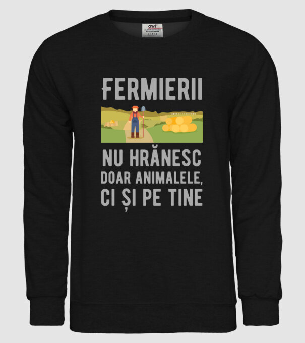 Fermierii nu hrănesc doar animalele, ci și pe tine model negru pe tricou