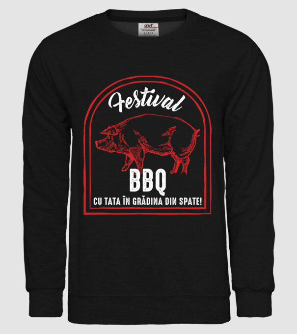 Festival BBQ - cu tata în grădina din spate! model negru pe tricou