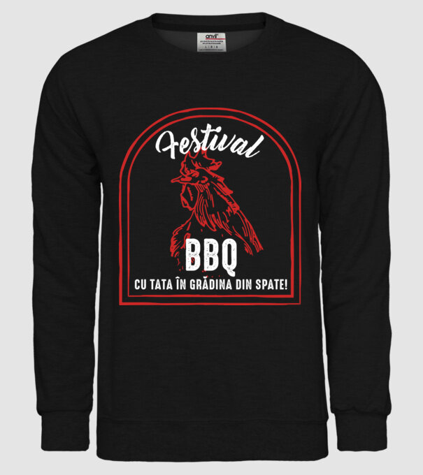 Festival BBQ - cu tata în grădina din spate! model negru pe tricou