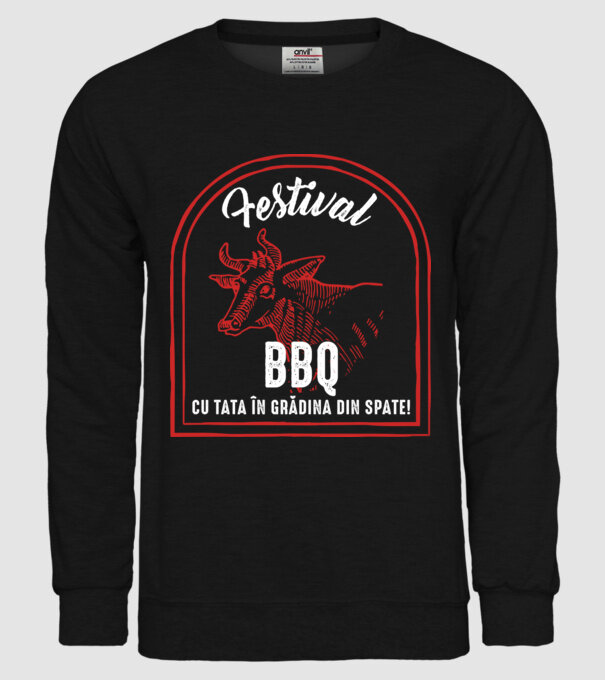 Festival BBQ - cu tata în grădina din spate! model negru pe tricou