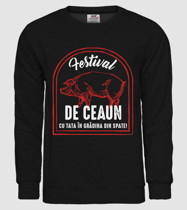 Festival de ceaun - cu tata în grădina din spate! model negru pe tricou