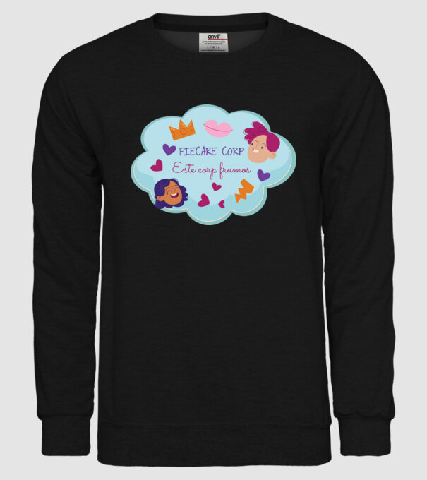 Fiecare corp model negru pe tricou