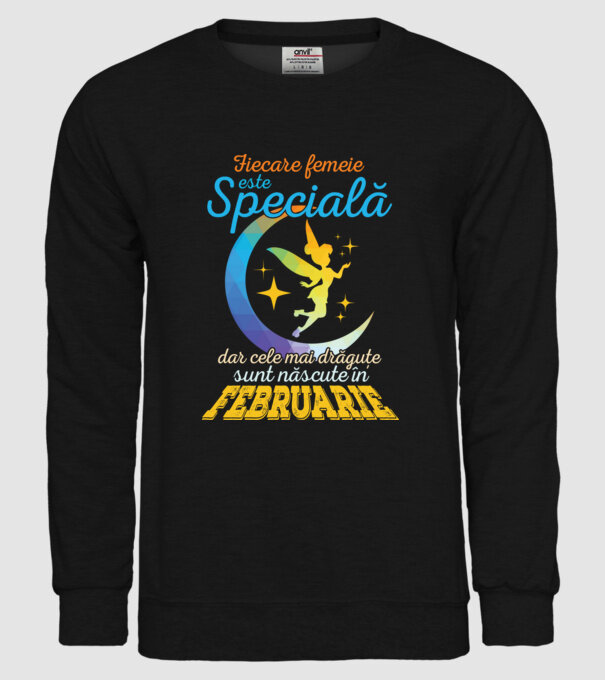 Fiecare femeie este specială, dar cele mai drăguțe sunt născute în februarie model negru pe tricou