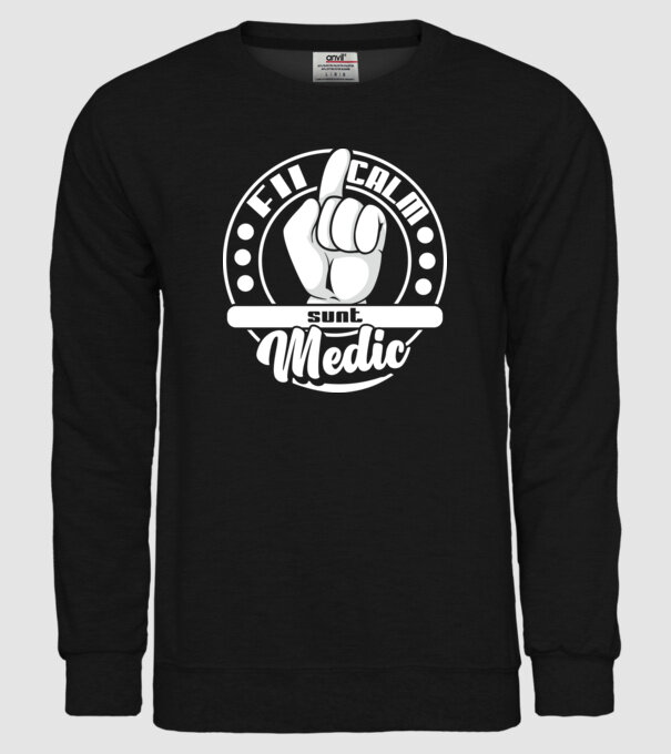 Fii calm... sunt medic model negru pe tricou
