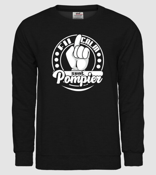 Fii calm... sunt pompier model negru pe tricou