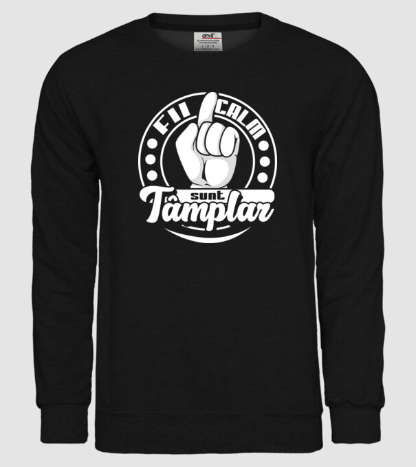 Fii calm... sunt tâmplar model negru pe tricou