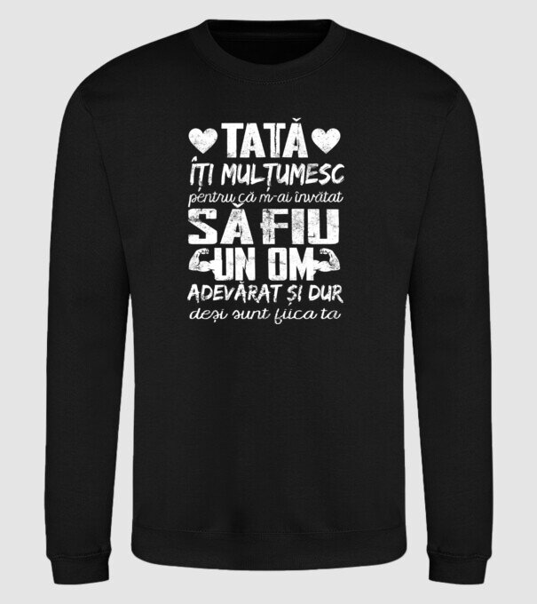 fiică crescută ca fiu Negru model negru pe tricou