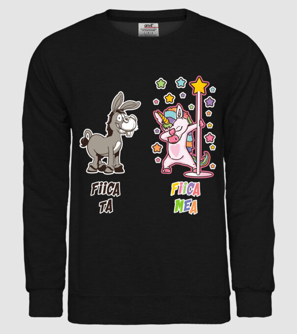 fiica ta - fiica mea model negru pe tricou