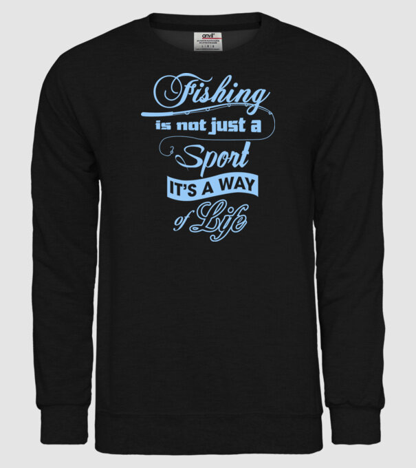 Fishing is not just a sport model negru pe tricou