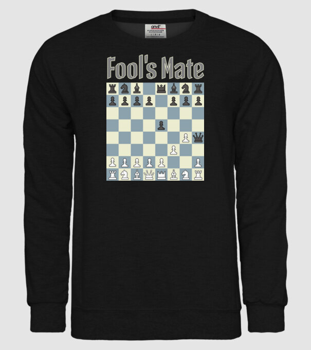 fool's mate model negru pe tricou