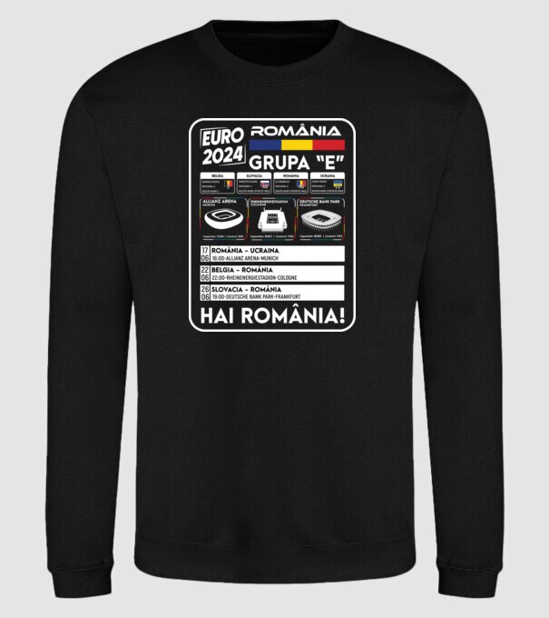 Fotbal Calendar Euro 2024 model negru pe tricou